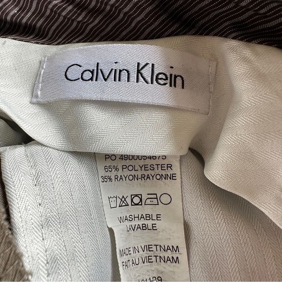 Calvin Klein Tan Dress Trousers Relaxed Straight Fit 32 Inch Waist Short Hem - Picture 7 of 7